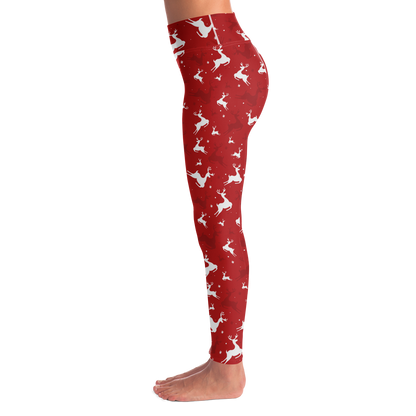 Left side of Christmas Reindeer Leggings