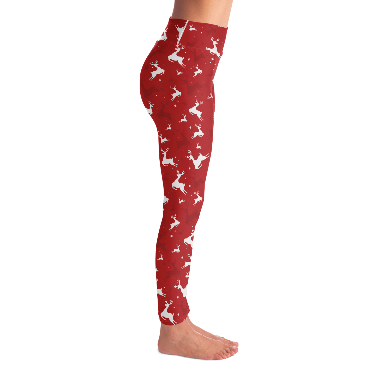 Right side of Christmas Reindeer Leggings