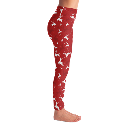 Right side of Christmas Reindeer Leggings