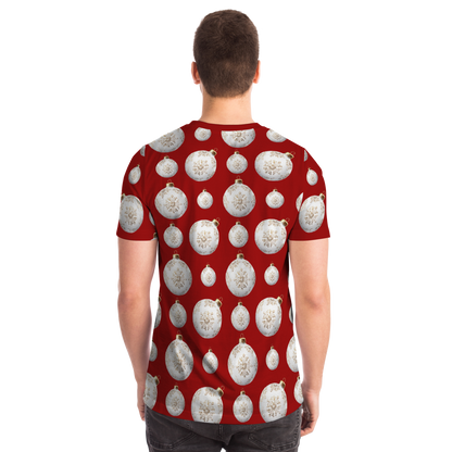 Male model wearing Christmas Vibes T-Shirt, back pose