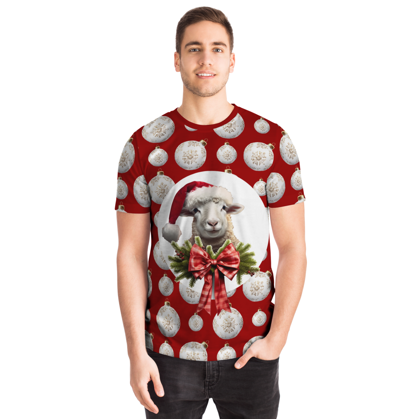 Male model wearing Christmas Vibes T-Shirt, front pose
