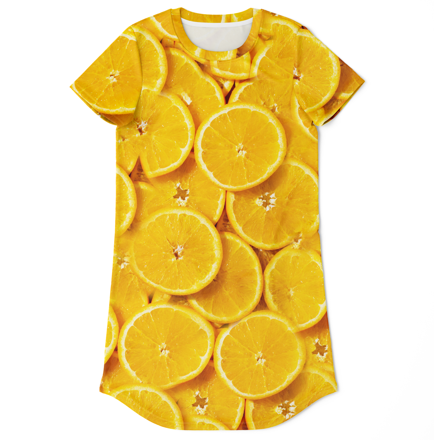 orange tshirt dress,
fruit print dress,
summer t-shirt dress,
tropical print dress