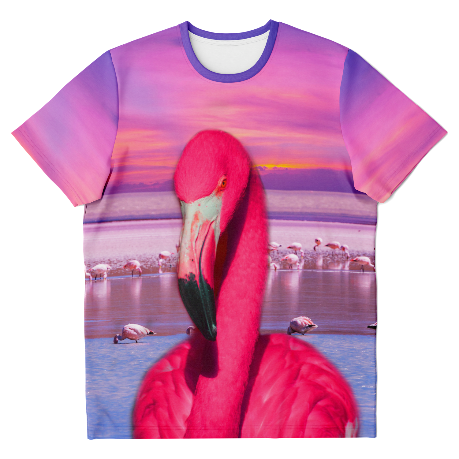flamingo print t-shirt,
pink tshirt,
bird print