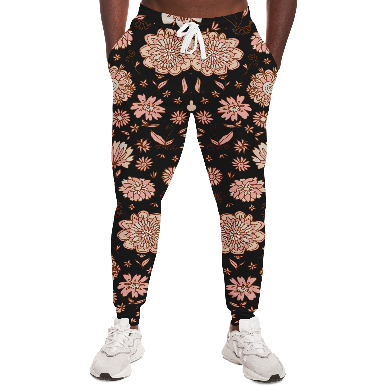 Floral Print Joggers for Men – Rear fit with elegant petal design