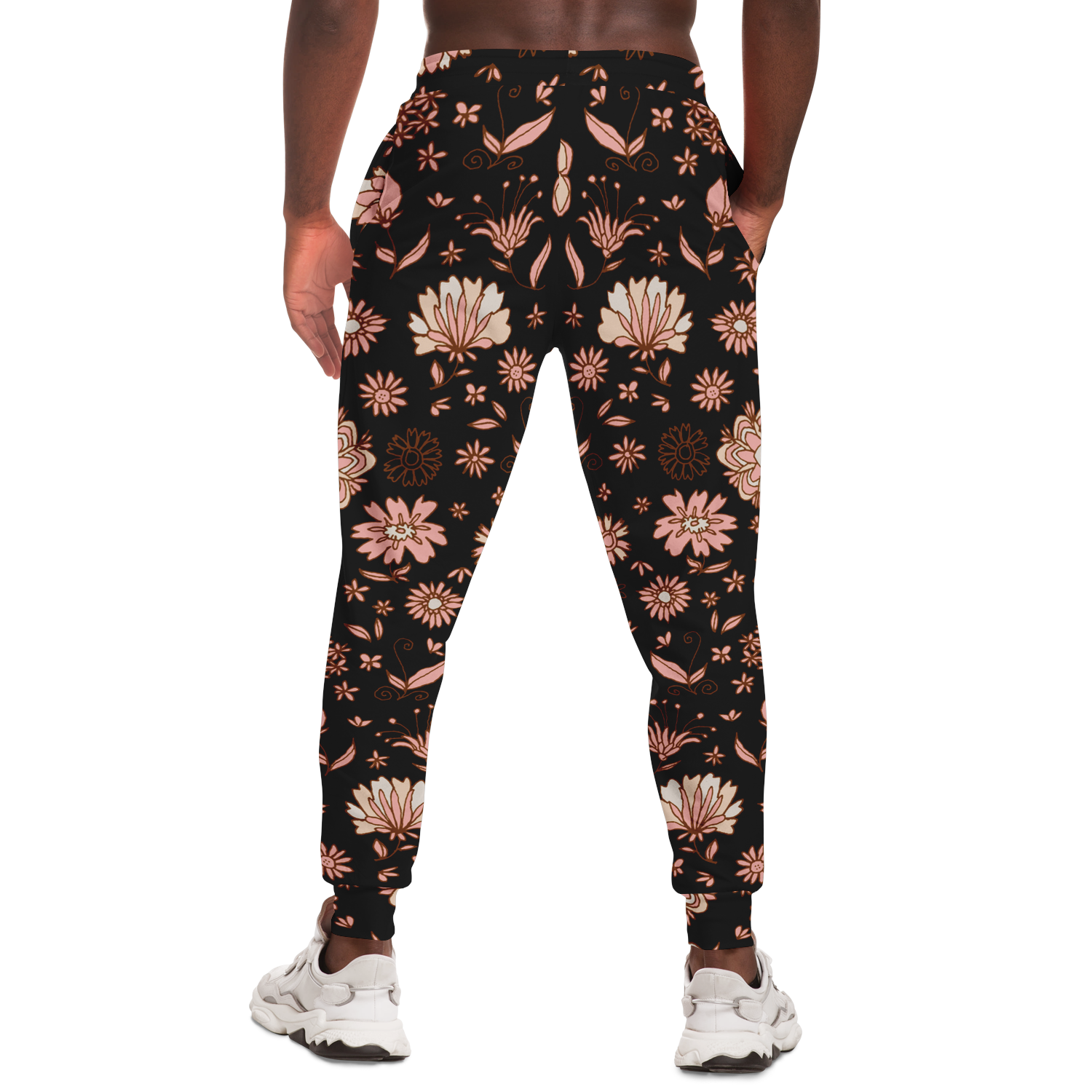  Floral Print Joggers for Men – Rear fit with elegant petal design