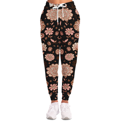 Floral Print Joggers for Women – Front view with a soft feminine floral style