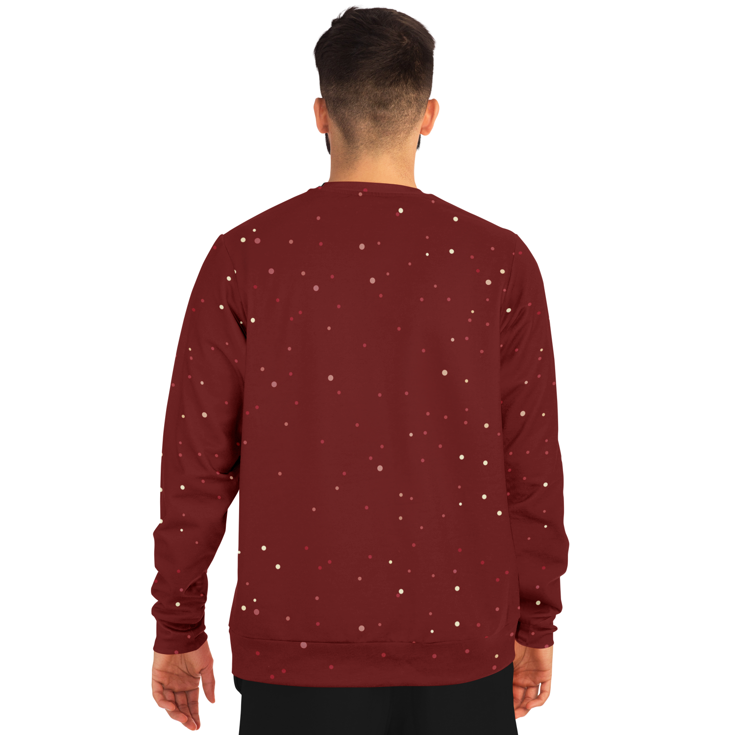 Festive Frost Hoodie – male model back view wearing Christmas hoodie