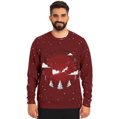 Festive Frost Hoodie – male model front view with festive Santa print