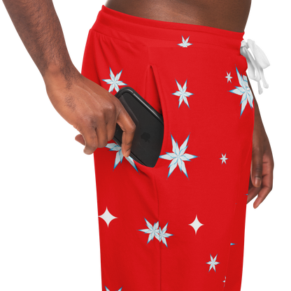 Closeup of Festive Glow Joggers pocket with star details