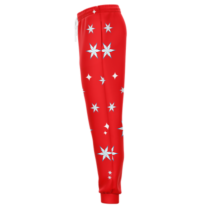 Right side view of Festive Glow Joggers styled with sneakers