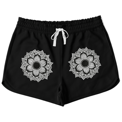 black and white shorts,
comfy shorts,
womens lounge shorts,
floral shorts