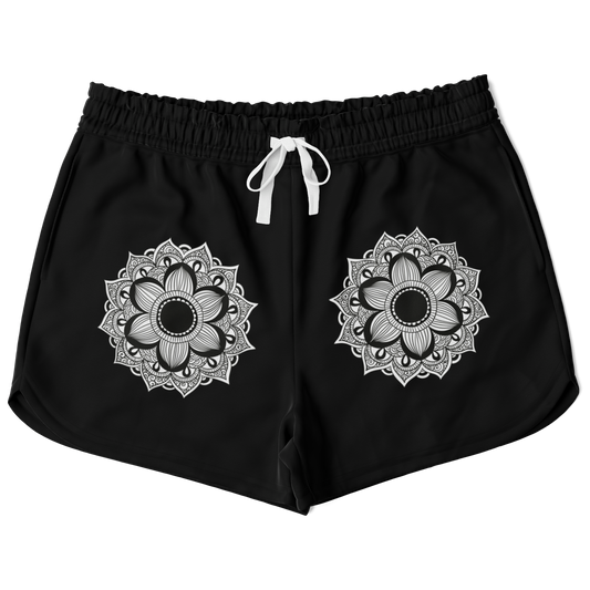 black and white shorts,
comfy shorts,
womens lounge shorts,
floral shorts