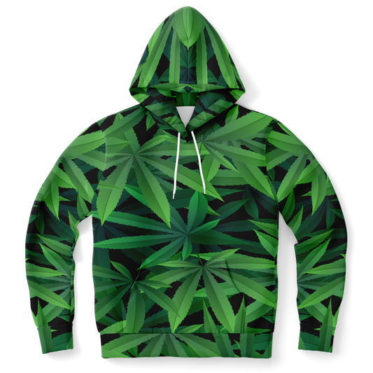 green hoodie,
leaf print,
UNISEX HOODIE