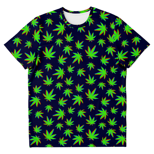 LEAF PRINT,
black tshirt,
unisex tshirt,
green leaf print