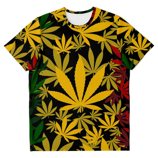 <alt.Green Leaf Printed T-shirt - Taufaa>