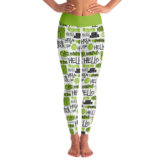 white and green leggings,
travel leggings,
yoga wear,
leggings for gym