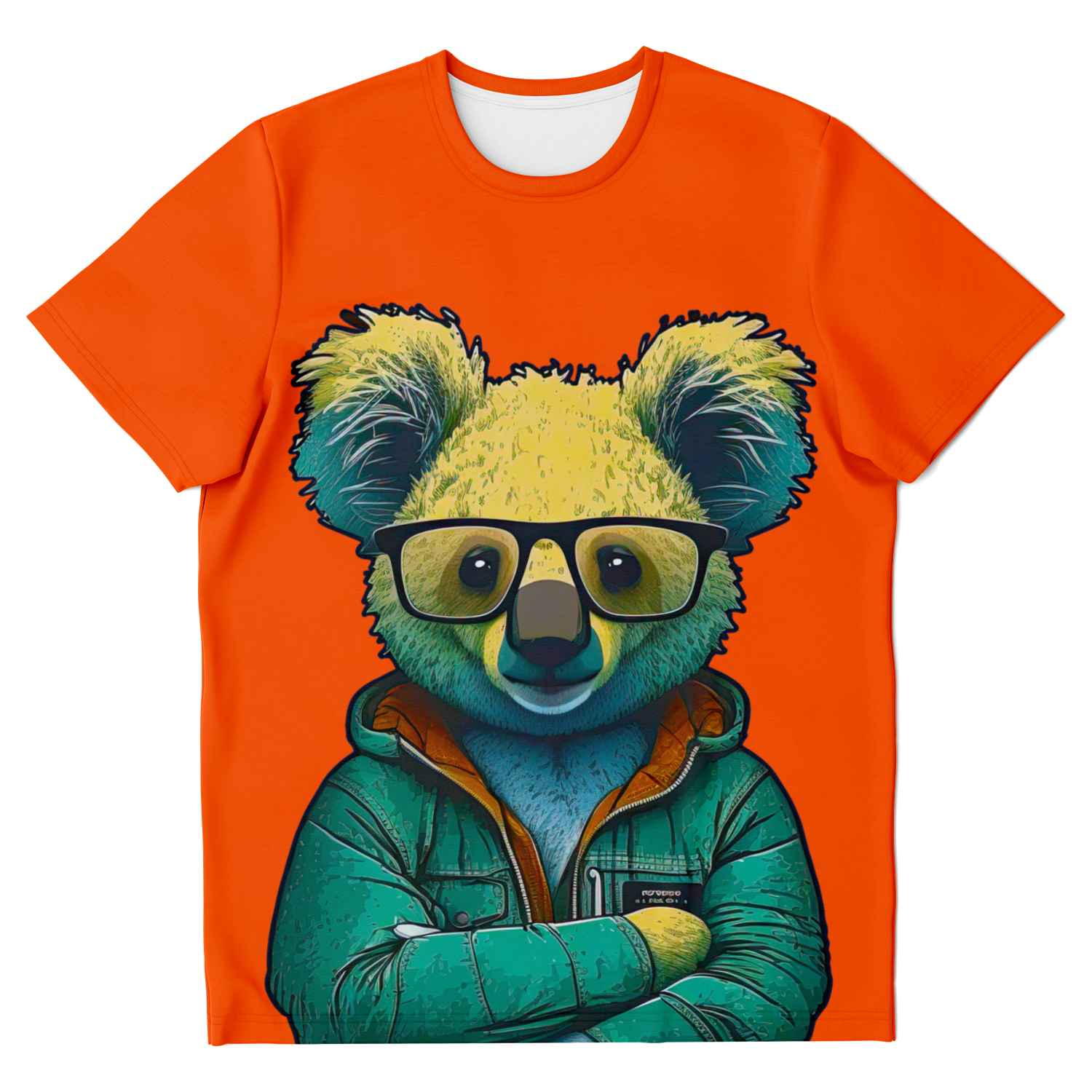 animal print t-shirt,
orange tshirt