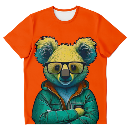 animal print t-shirt,
orange tshirt