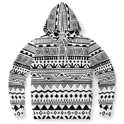 black and white hoodie,
geometric print hoodie,
unisex hoodie