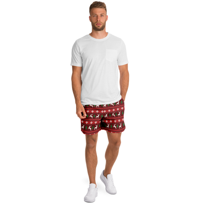 Merry Vibes Shorts – full body front look with model wearing white T-shirt