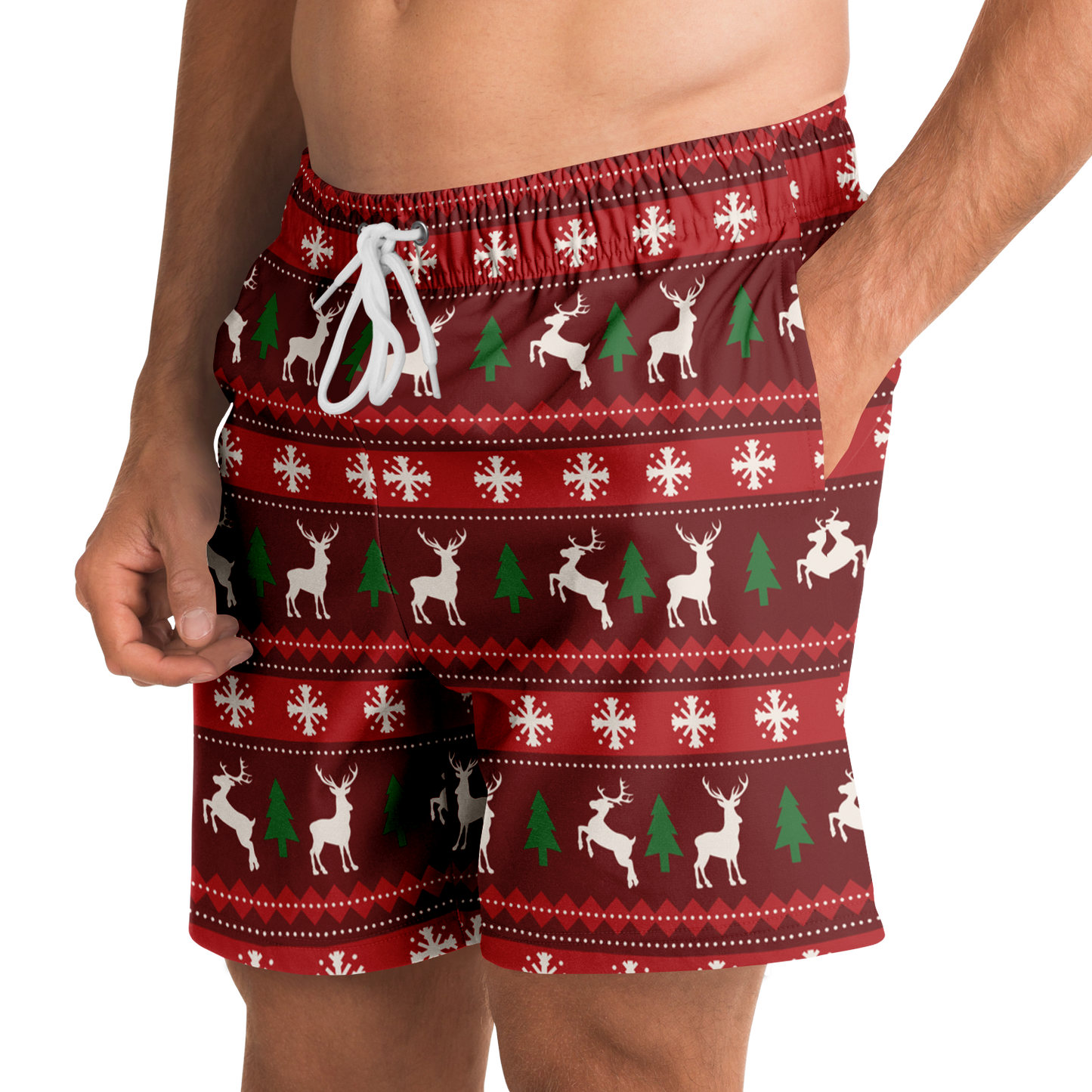 Right side view of the merry vibes shorts