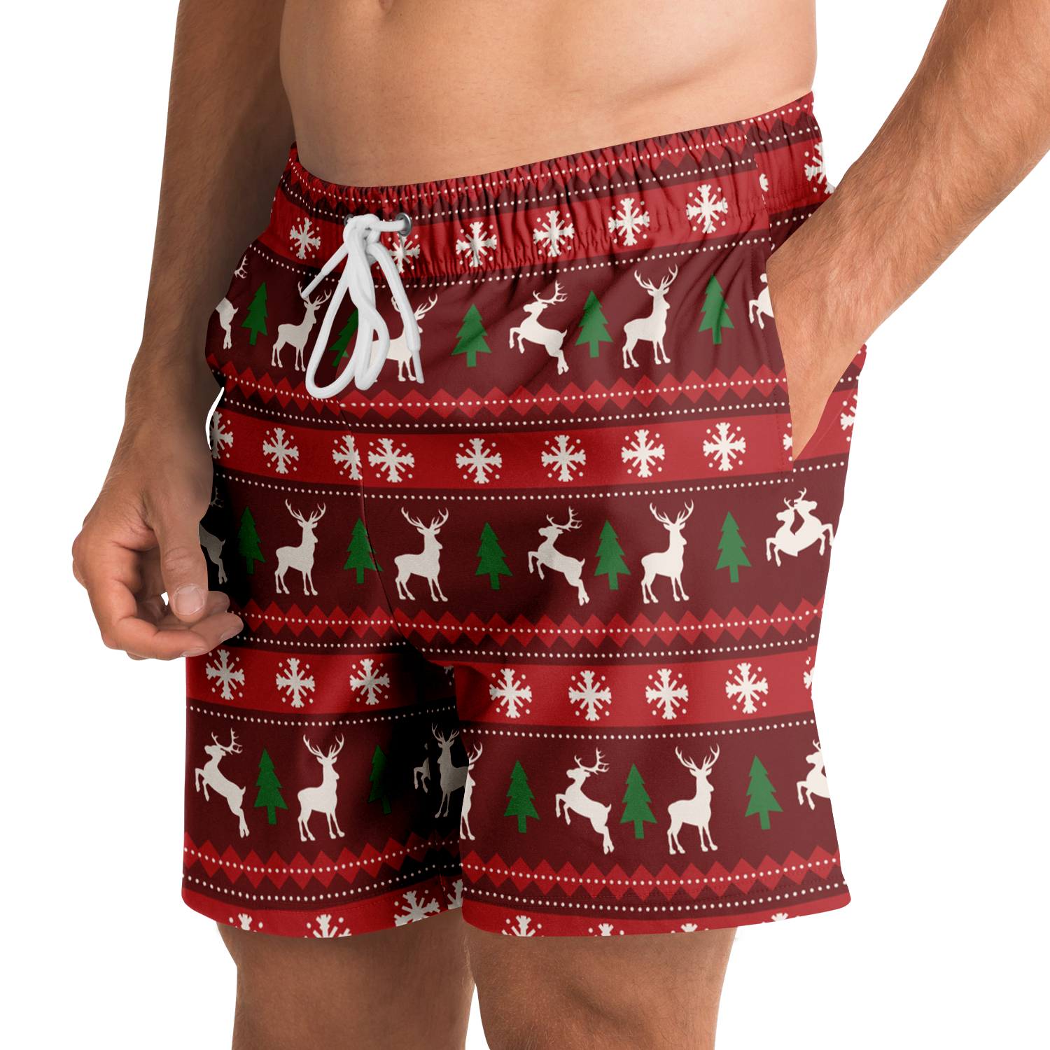 Right side view of the merry vibes shorts