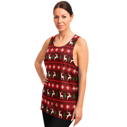 Merry Vibes Tank Top – female model  right side view showcasing fit and design