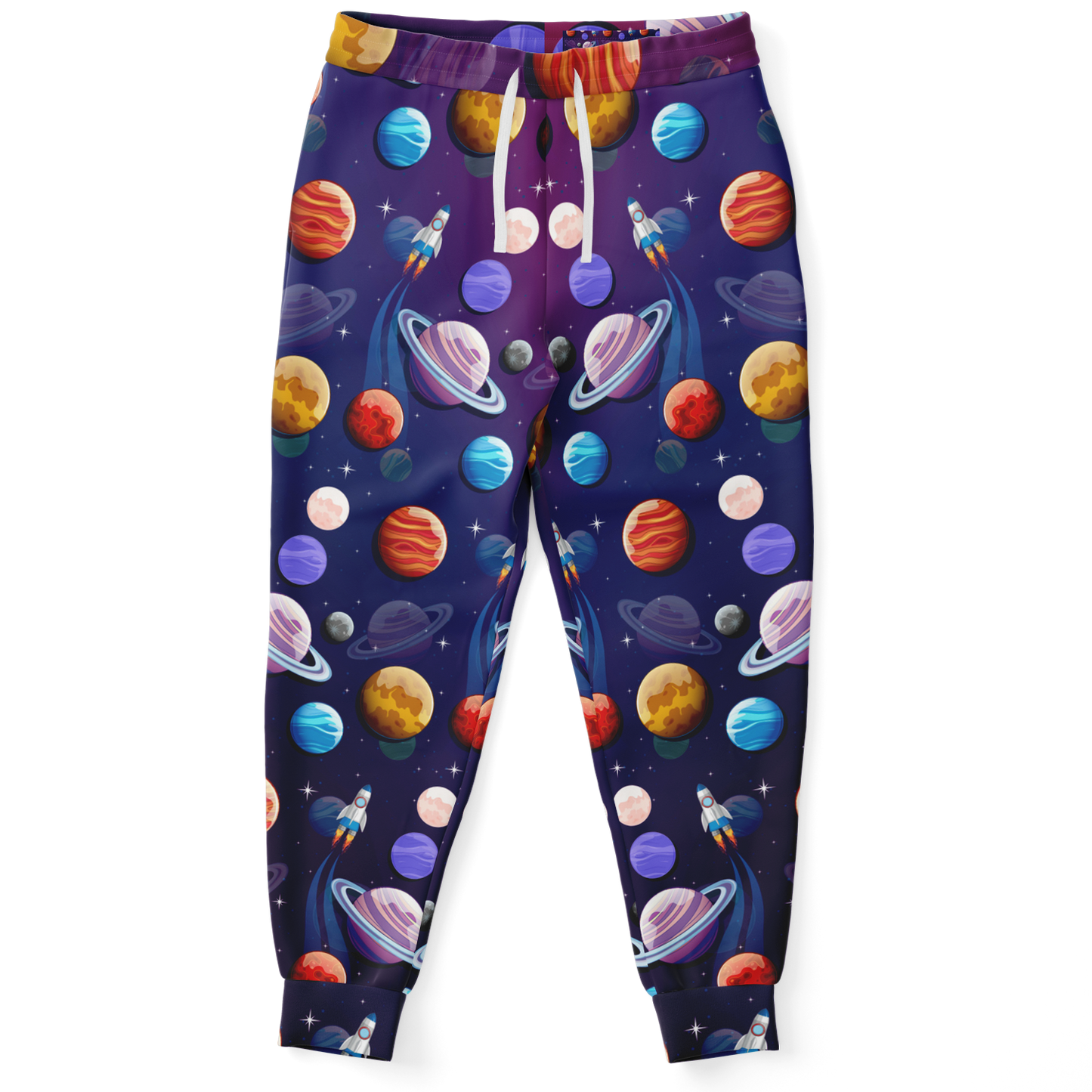 blue joggers,
trendy joggers,
galaxy joggers,
all-over print joggers