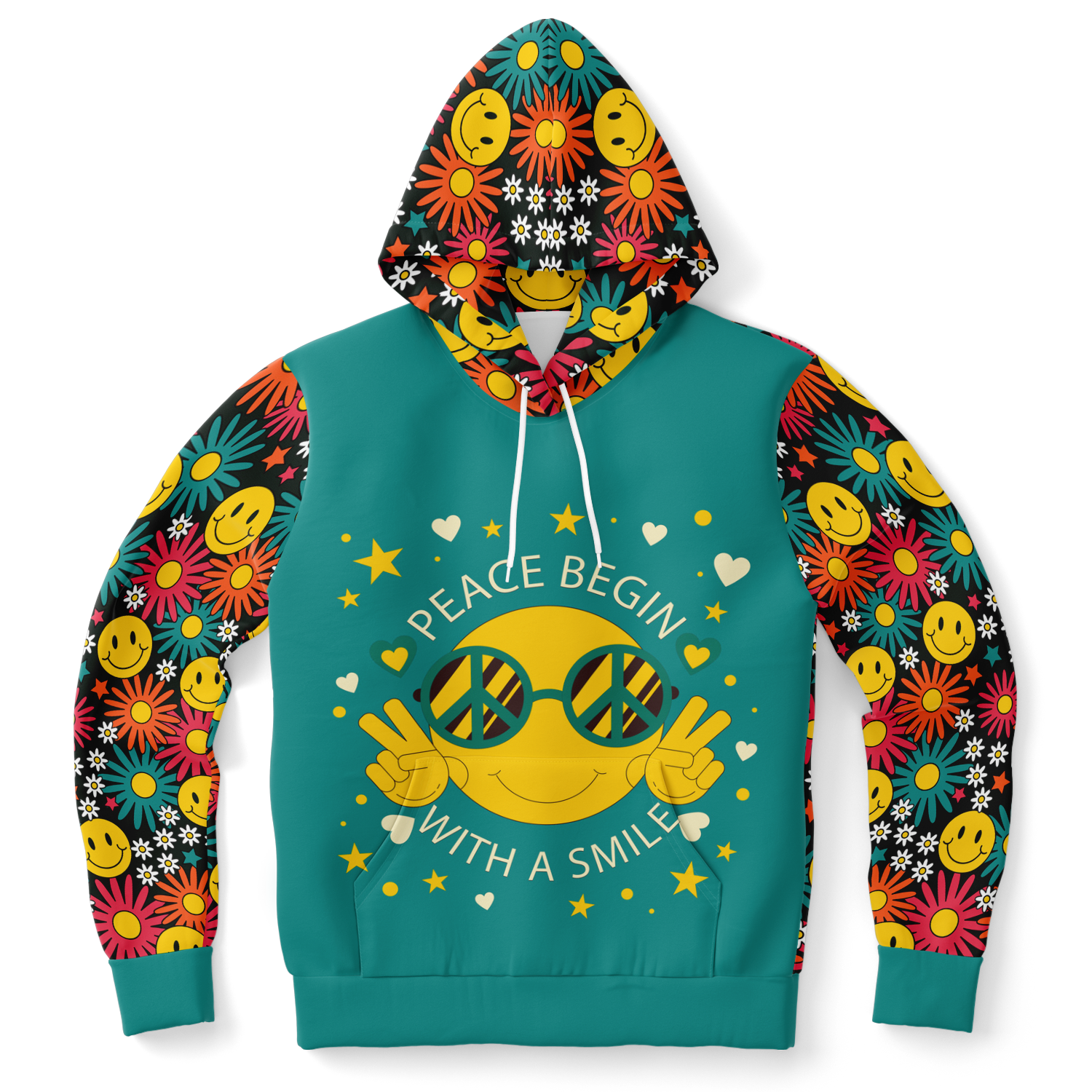 smiley hoodie,
teal hoodie,
happy face hoodie