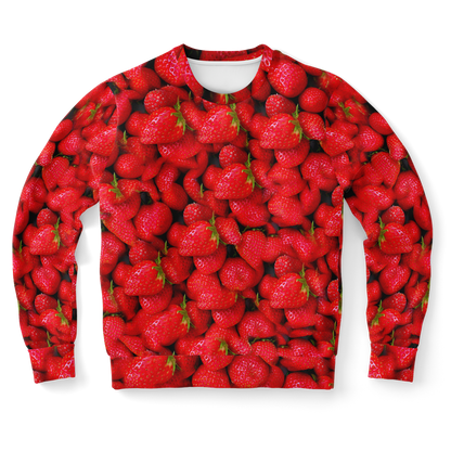 Red sweatshirt,
fruit print 