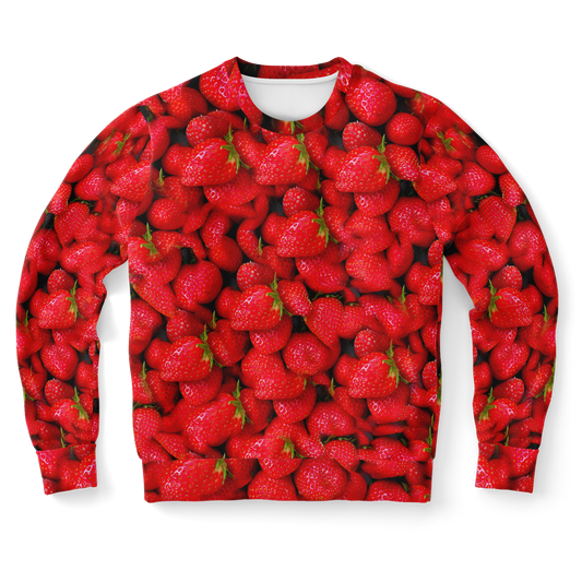 Red sweatshirt,
fruit print 