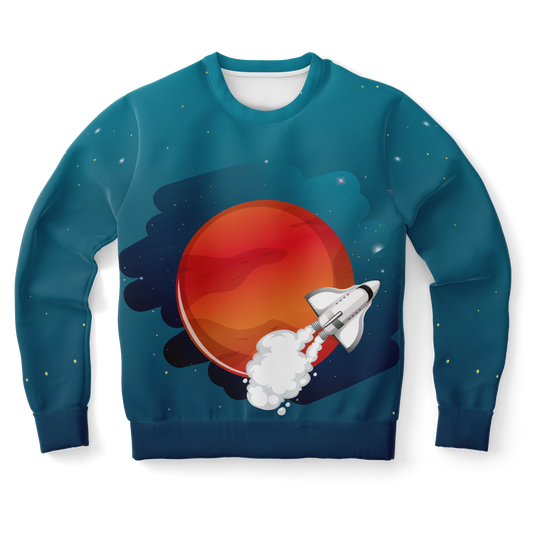space print sweatshirt,
space lover gift,
teal sweatshirt