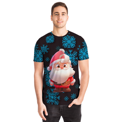 Santa Claus T-shirt – male model front view wearing festive Santa print