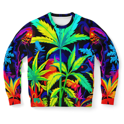 all-over print sweatshirt,
vibrant print,
unisex sweatshirt