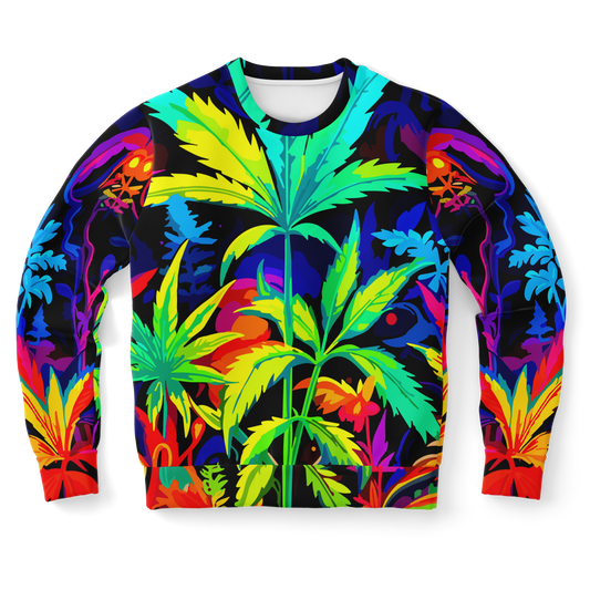 all-over print sweatshirt,
vibrant print,
unisex sweatshirt