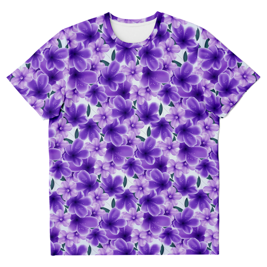 floral pattern t-shirt,
violet tshirt,
unisex tshirt
