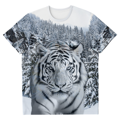white tiger t-shirt,
animal graphic t-shirt,
wildlife t-shirt,
nature print t-shirt