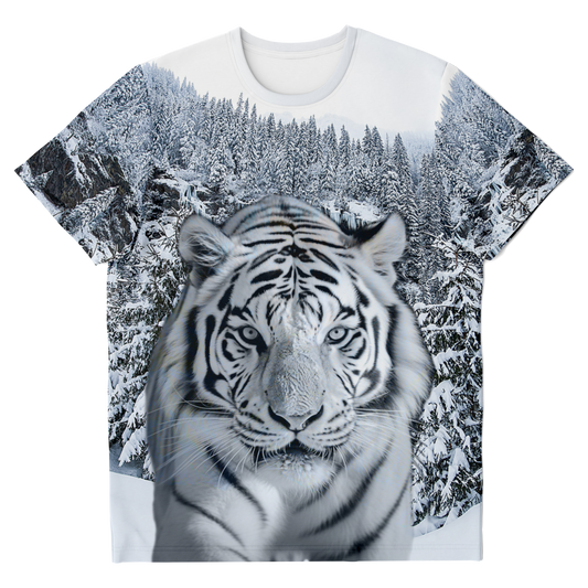 white tiger t-shirt,
animal graphic t-shirt,
wildlife t-shirt,
nature print t-shirt