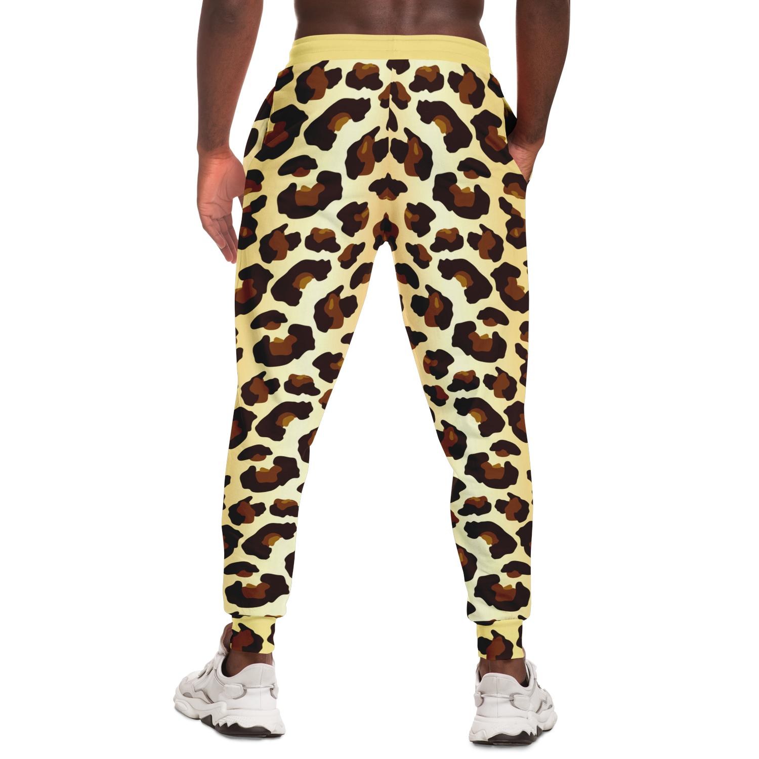 Men’s Zebra Print Joggers – Back angle highlighting a relaxed fit and bold zebra stripes