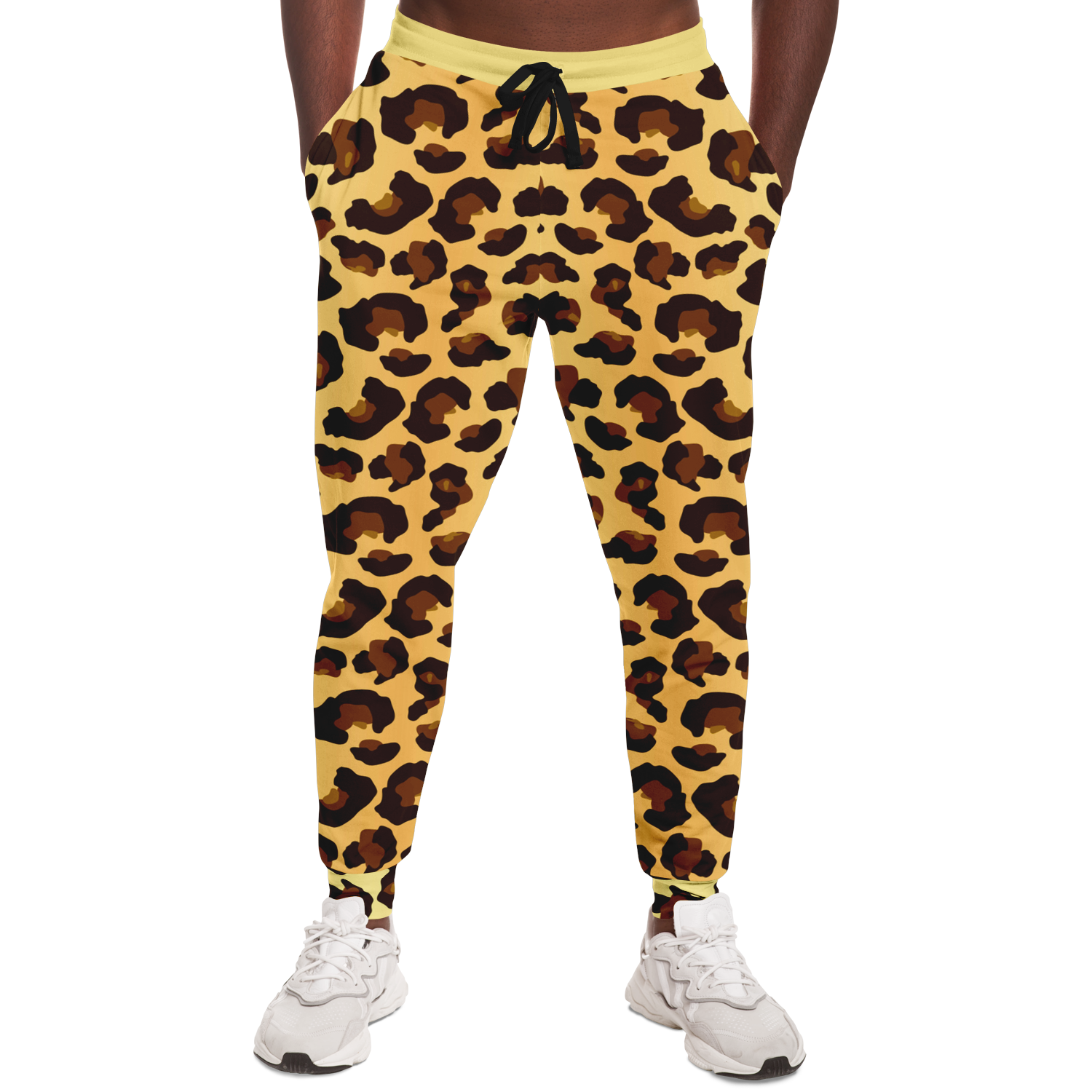 Men’s Zebra Print Joggers – Front fit combining comfort with wild, monochrome style