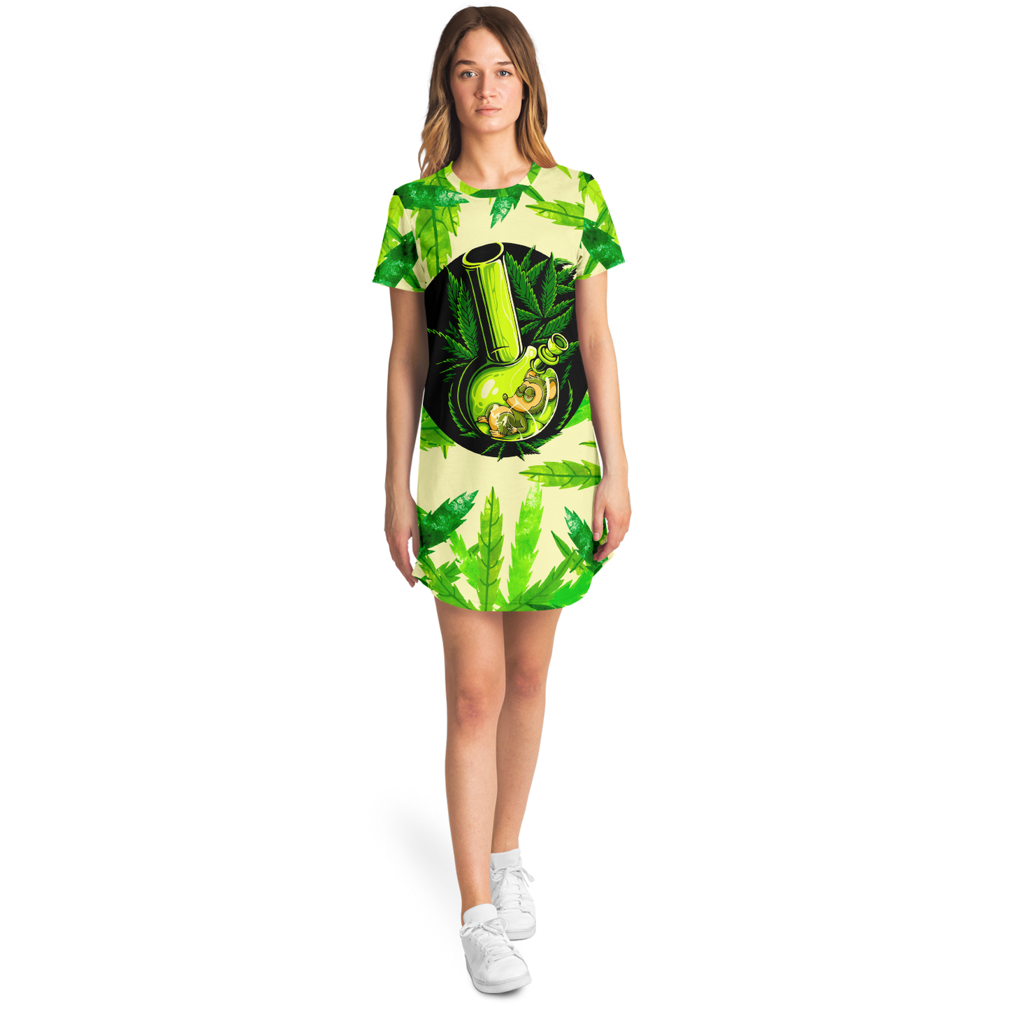 LEAF GARB T-SHIRT DRESS