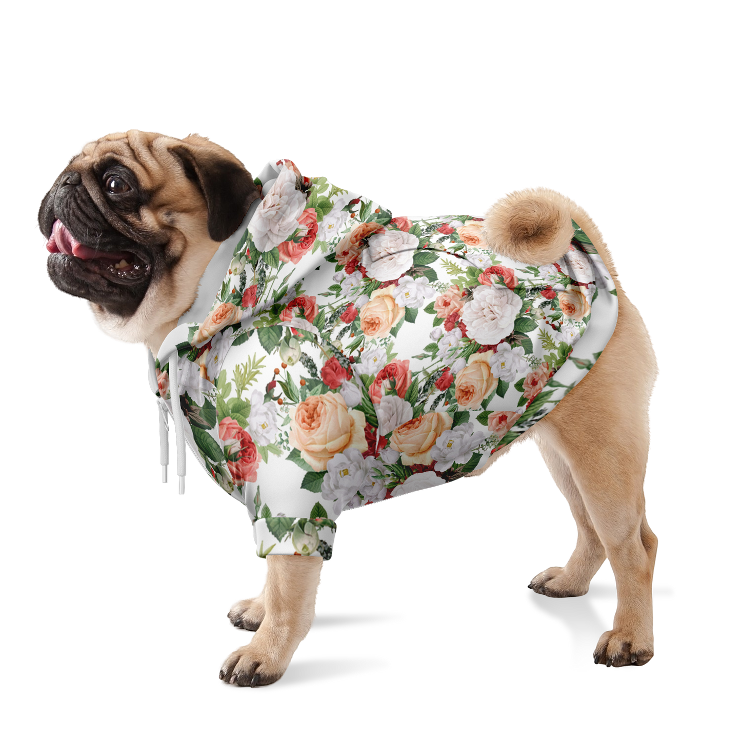 FLORAL DOG ZIP-UP HOODIE