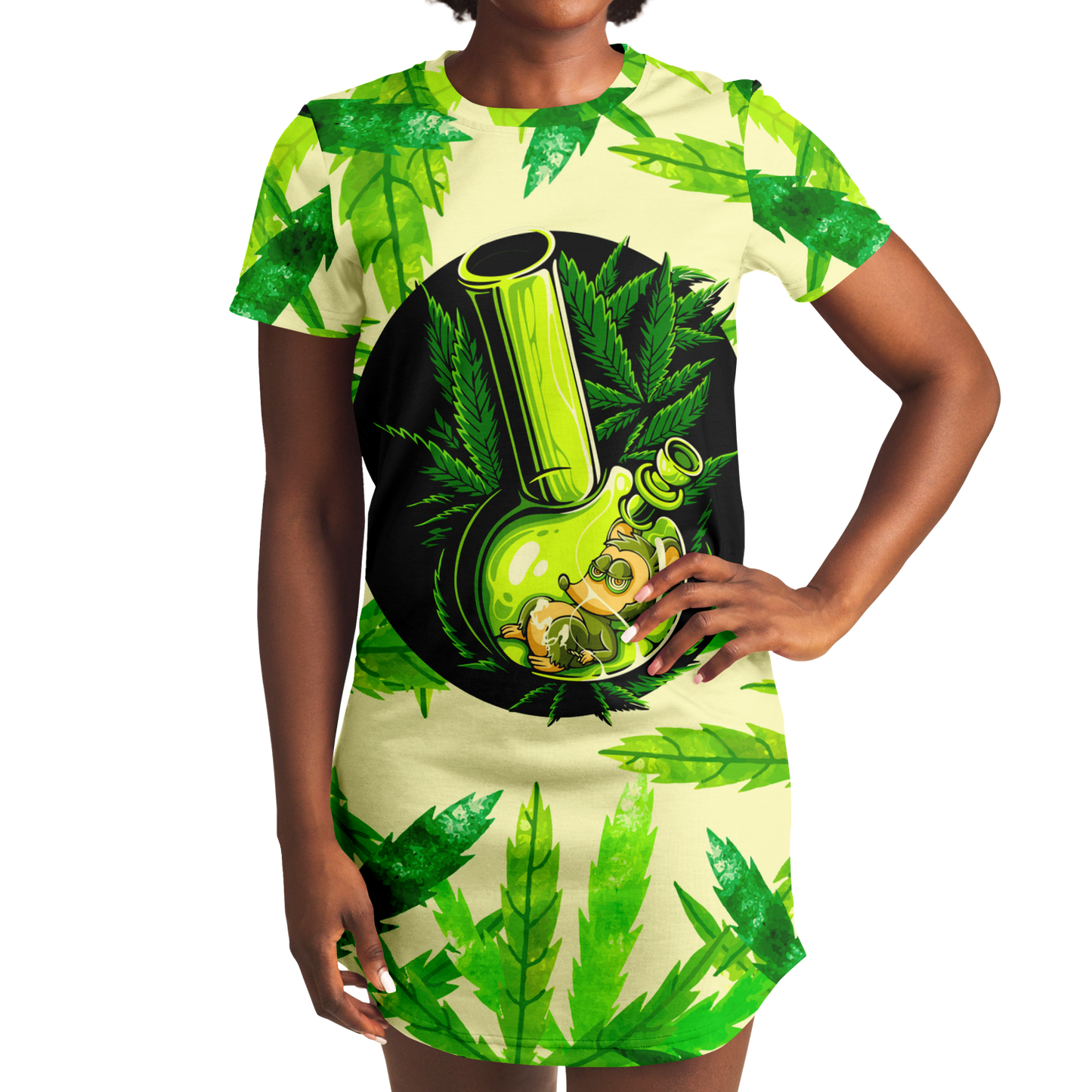 LEAF GARB T-SHIRT DRESS