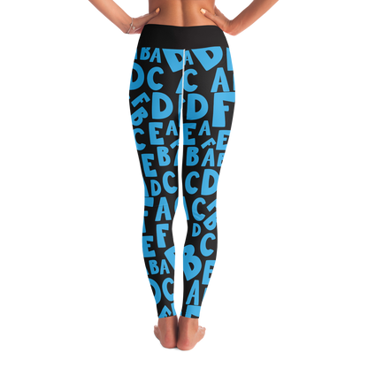 Alphabet Play Leggings – Back view showing high-waisted design and fun letter print