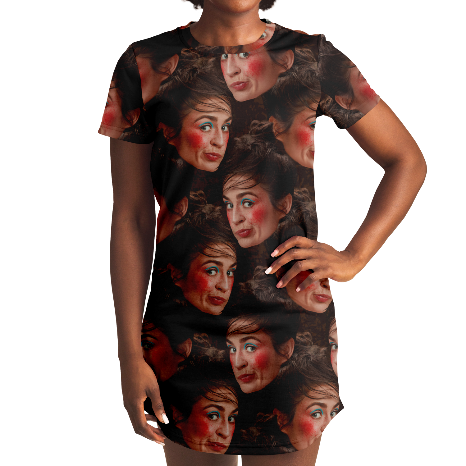 BEAUTY CUSTOM FACE T-SHIRT DRESS Taufaa