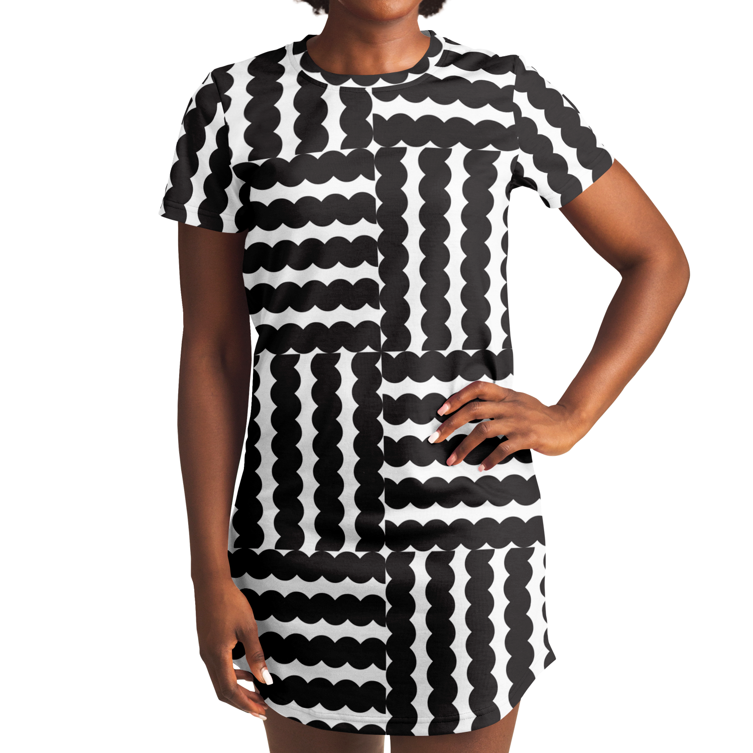 <alt.Stylish Stripes T-Shirt Dress - Taufaa>