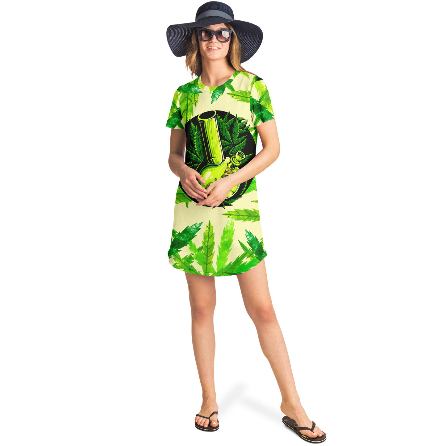 LEAF GARB T-SHIRT DRESS