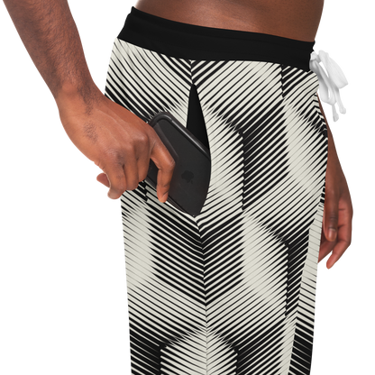  Black and White Joggers for Men – Model in motion, showcasing style and comfort