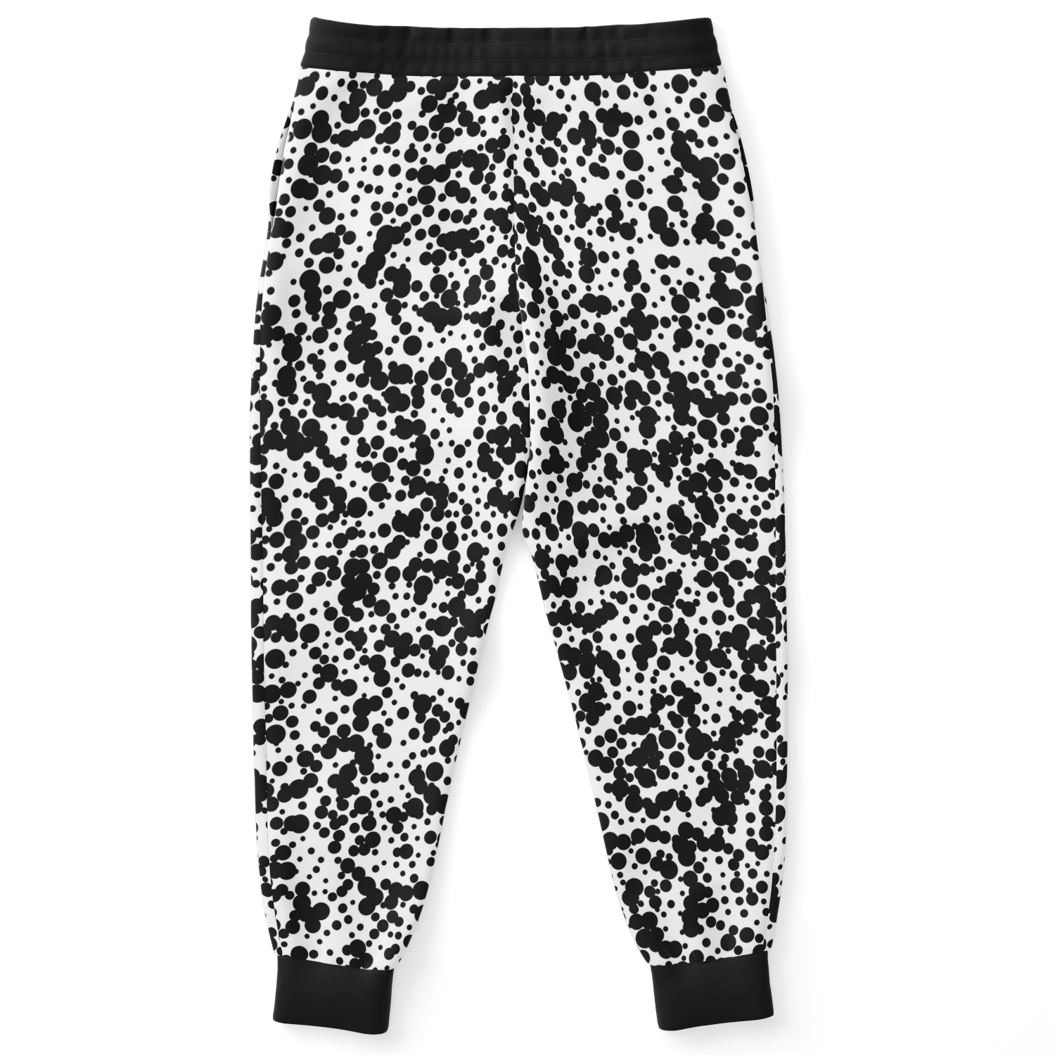 Back view of joggers from Black Spots co-ord set with elastic waistband and tapered fit