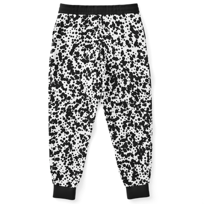 Back view of joggers from Black Spots co-ord set with elastic waistband and tapered fit